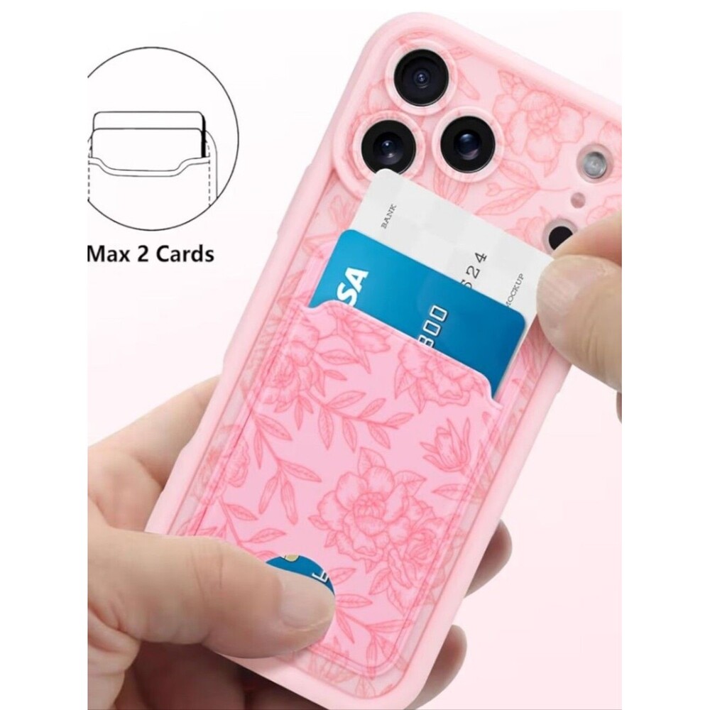 iPhone 17 Pro Max Floral Design Case With Card Slots